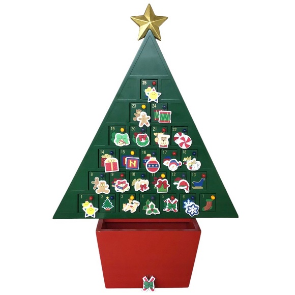 Bed Bath & Beyond | Holiday | Advent Calendar Wood Christmas Tree Card  Holder Miniature Ornaments 25 Doors | Poshmark